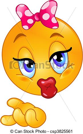 Kiss emoticon - csp3825561 - Kiss Smiley Clipart