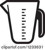 Kitchen Icon - Measuring Cup. Clipart Of A Black And White .