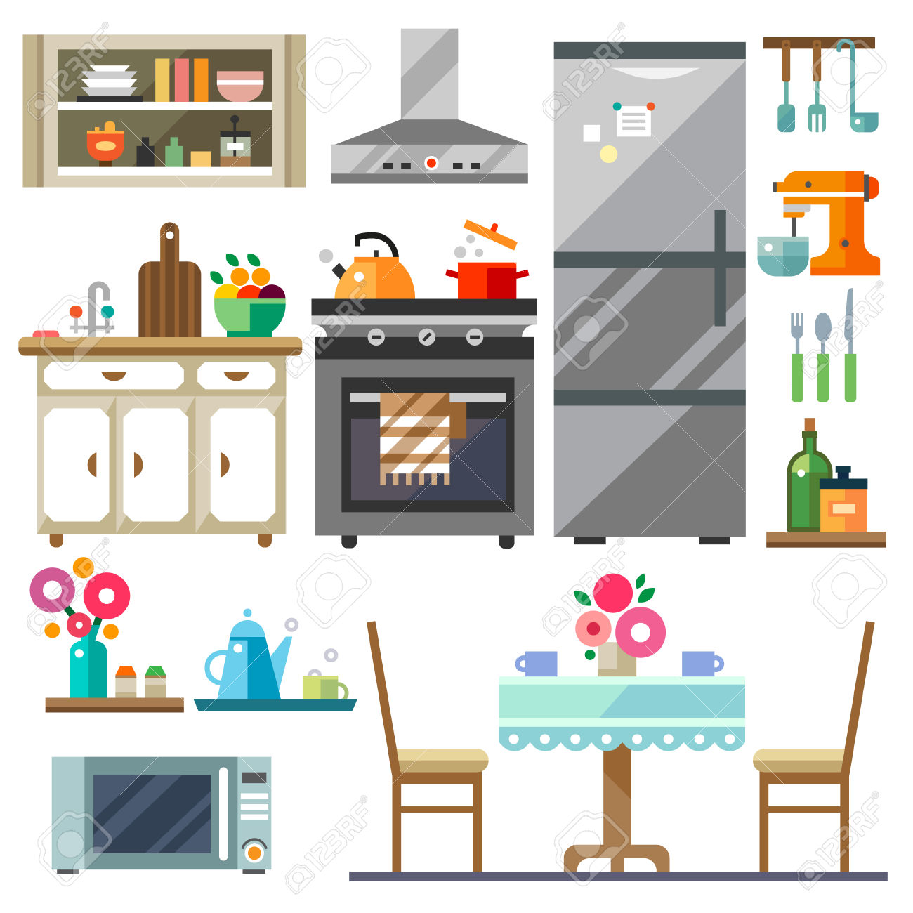 Kitchen interior design. - Kitchen Clipart