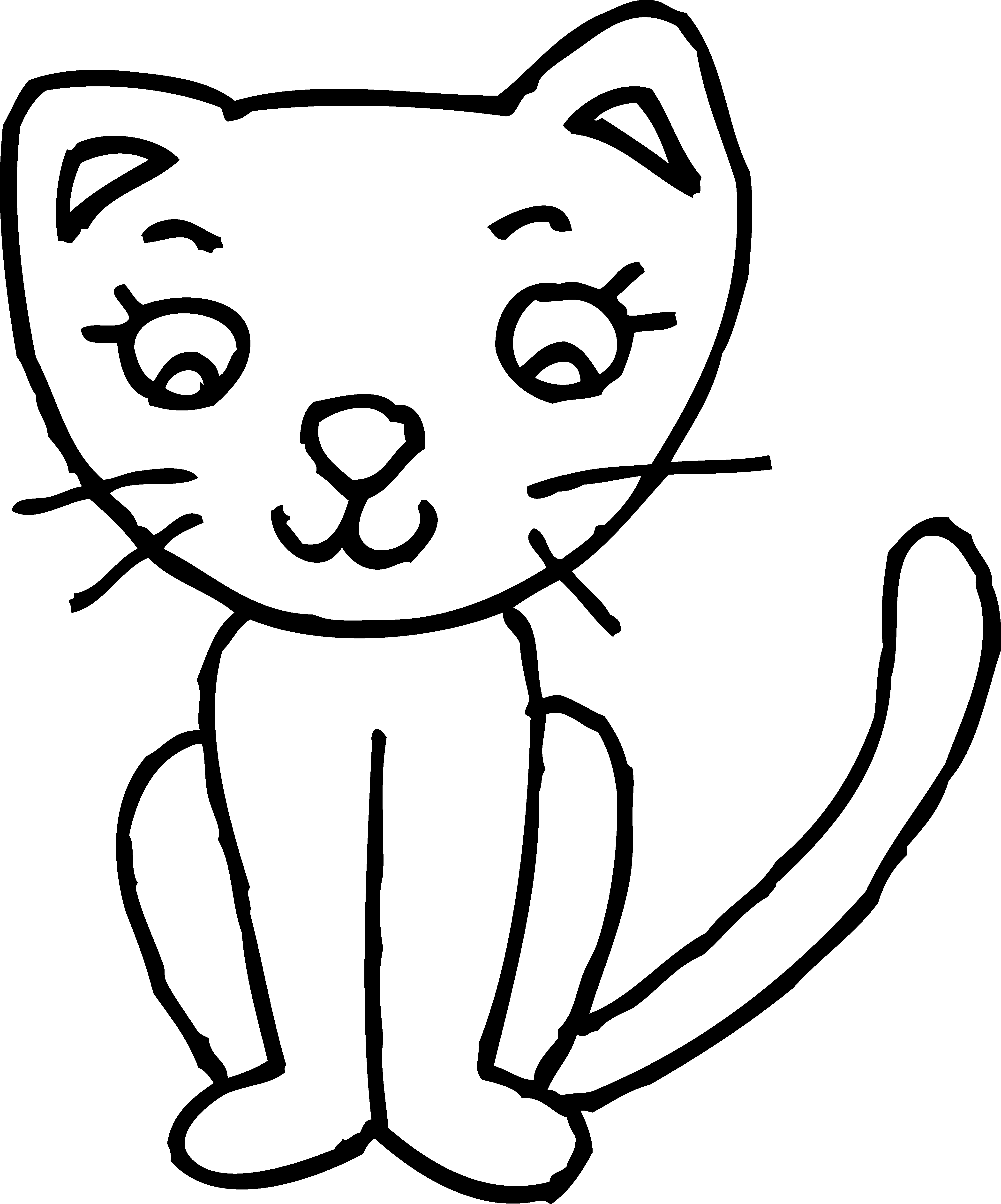 kitten playing clipart - Cat Clipart Black And White