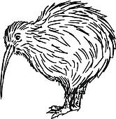 Pelican bird cartoon waving; kiwi bird
