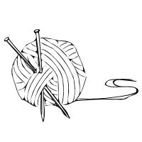 knitting needles in a ball of - Knitting Clipart