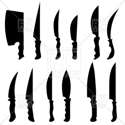 Set of knives silhouettes, 79517, download royalty-free vector vector image  ClipartLook.com 