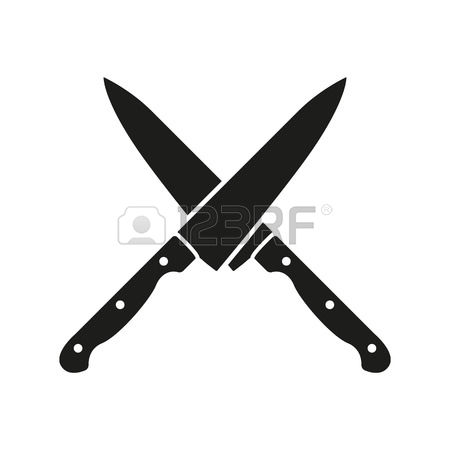 The crossed knives icon. Knife and chef, kitchen symbol. Flat Vector  illustration