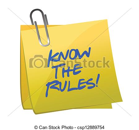 ... know the rules written on a post it note illustration design