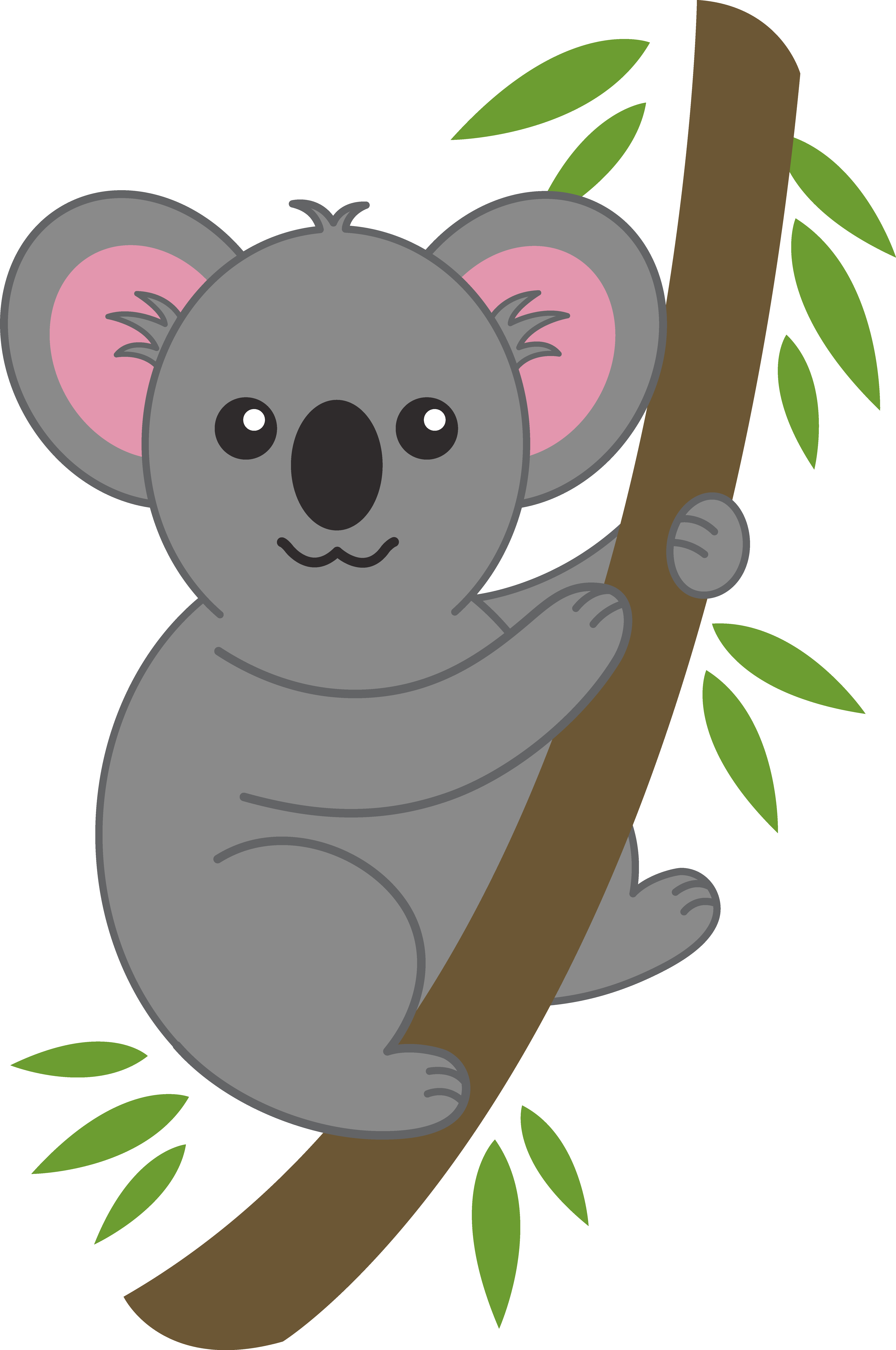 koala bear clip art | Cute Koala on Tree Branch - Free Clip Art ..