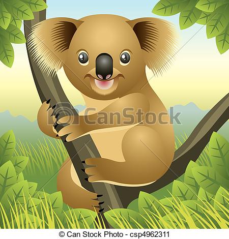 Koala Bear Clipartby dsgdessert1/539; Koala Bear - Illustration of a baby koala up in a tree, more.