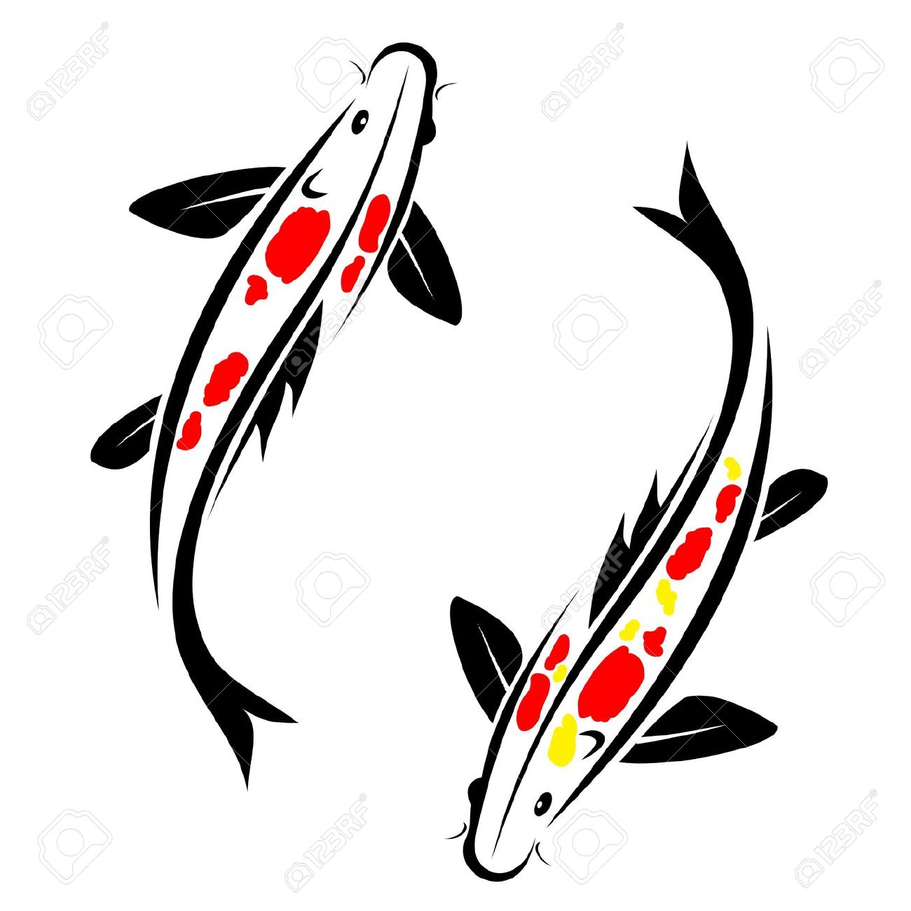 koi fish: Carp koi with red . - Koi Fish Clipart