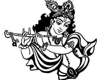 Hindu young god Krishna playi