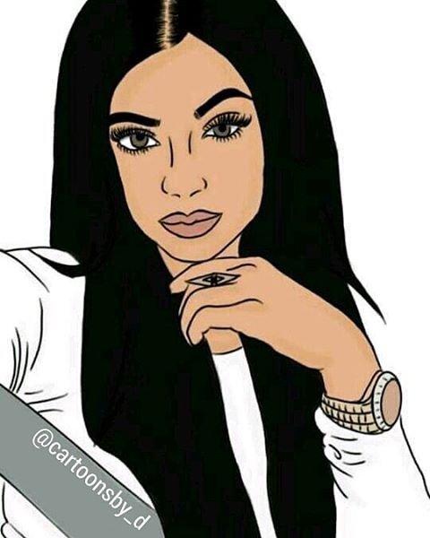 Celebrity Drawings, Cartoon C - Kylie Jenner Clipart