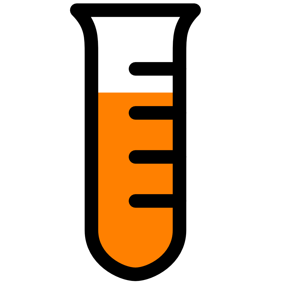 Lab Icon Test Tube With Orange