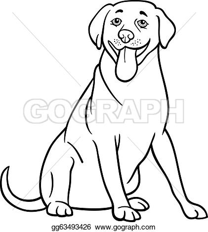 ... labrador retriever dog cartoon for coloring