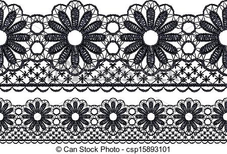 Lace Clipart Border Free. Seamless openwork lace border.