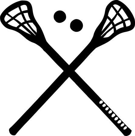 Crossed Lacrosse Sticks Illustration