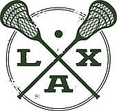 Lacrosse Player Cradling Ball Illus; Lacrosse LAX Sport Stamp