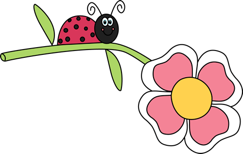 Ladybug on a Flower - Cute Ladybug Clipart