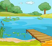 Clipart Of A Lake House 3 573
