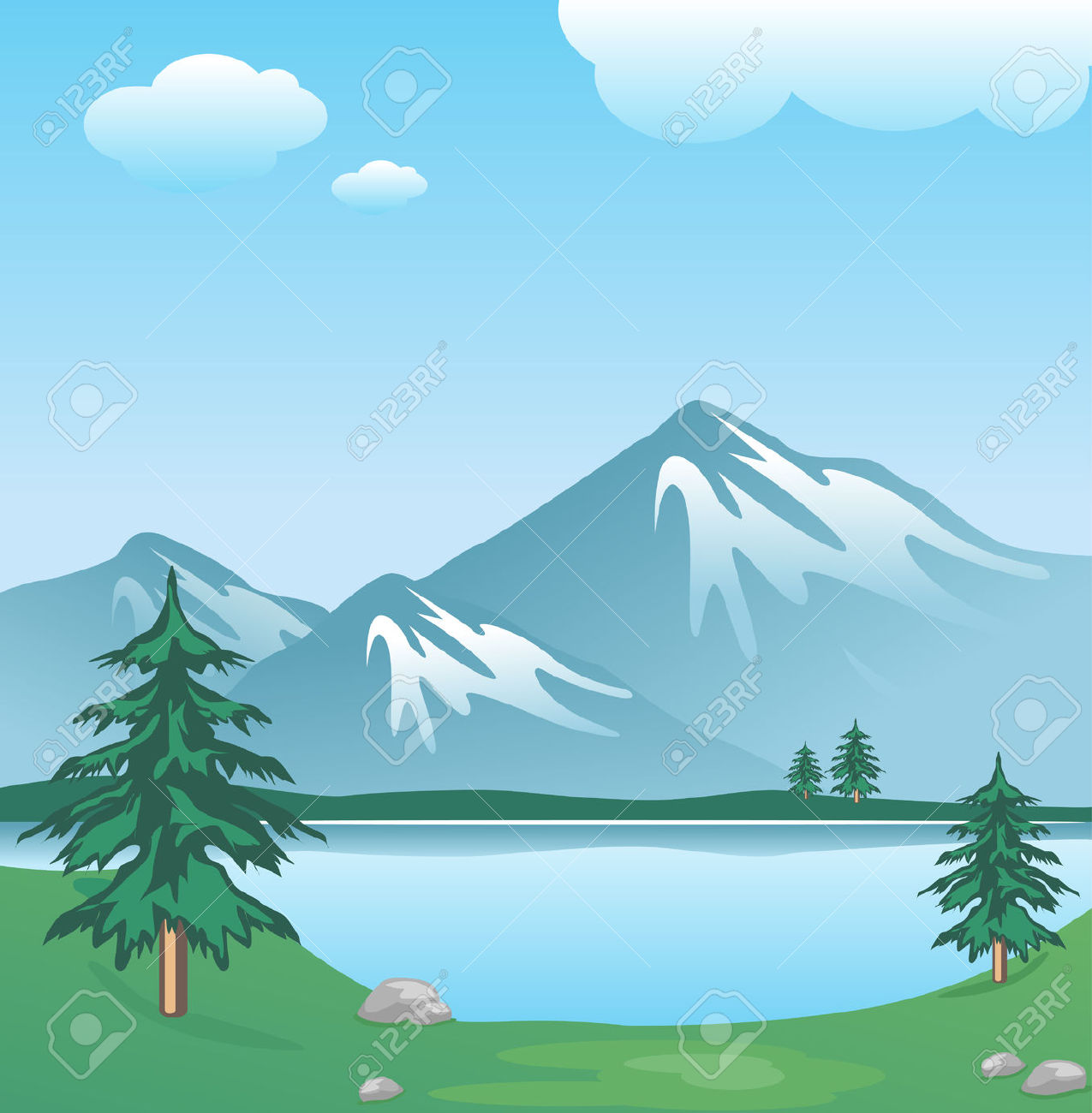Lake This Illustration Is Ava