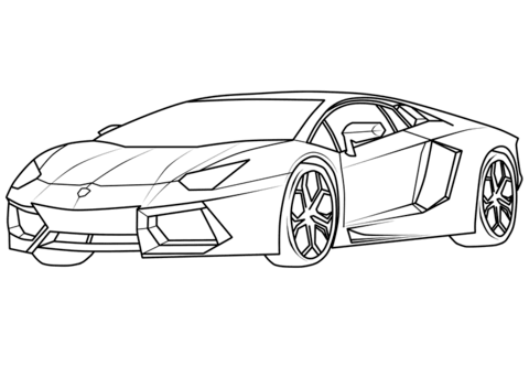 Lamborghini Aventador Supercar coloring page