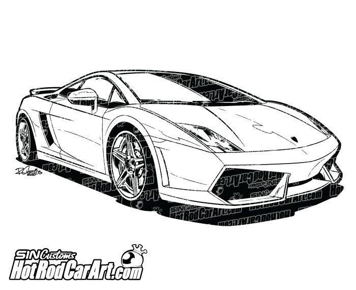Lamborghini Gallardo Sports Car - Clip Art