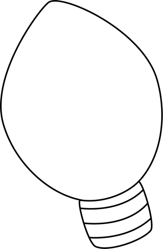 lamp clipart black and white - Christmas Light Bulb Clip Art