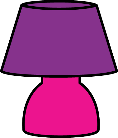 Lamp Clip Art Image Small Pink Table Lamp With A Purple Lamp Shade
