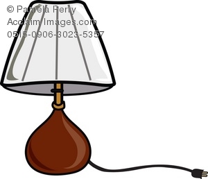 Clip Art Illustration of a Bedroom Table Lamp