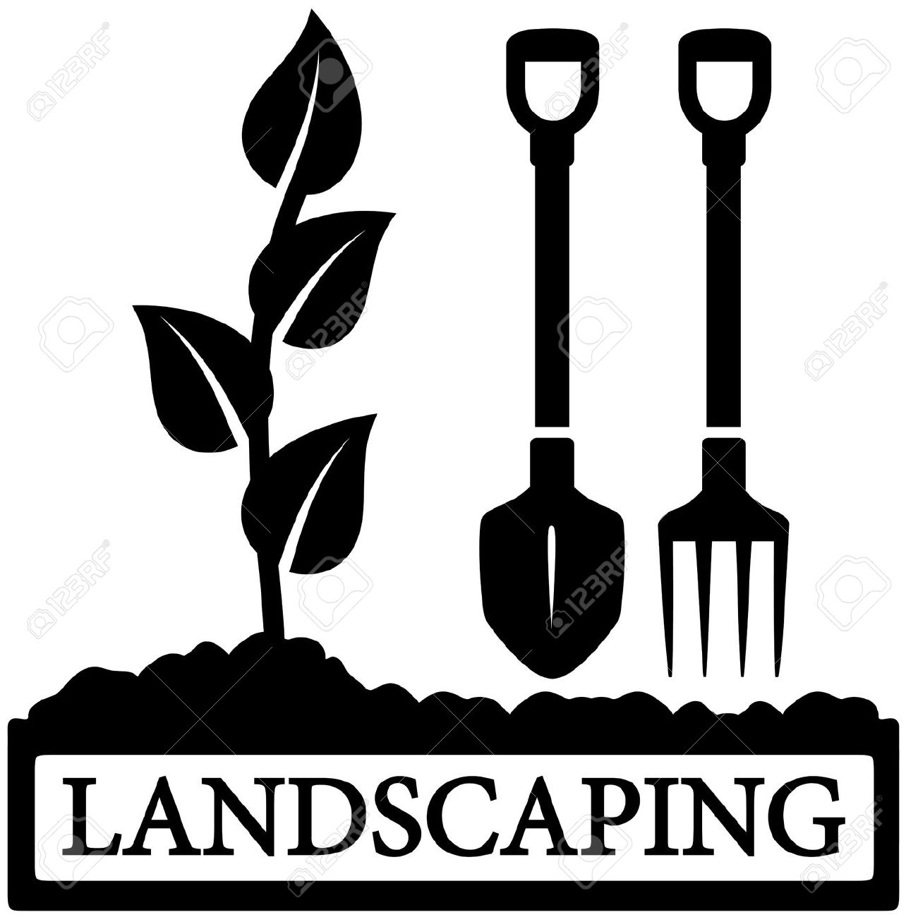 Landscaping Tools Clipart . ... gardening tools silhouette .