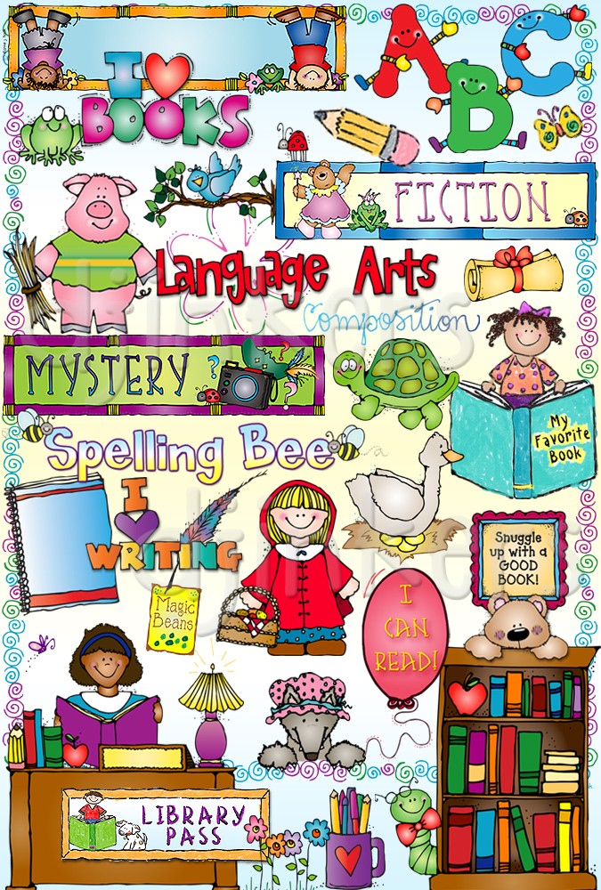 Language Arts clip art, English clip art, fairytale clip art, parts of speech