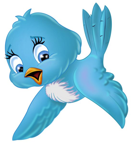 Large Blue Bird PNG Cartoon Clipart