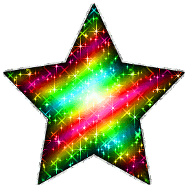 Large Candy Colored Glitter Star With Silver Outline Glitter
