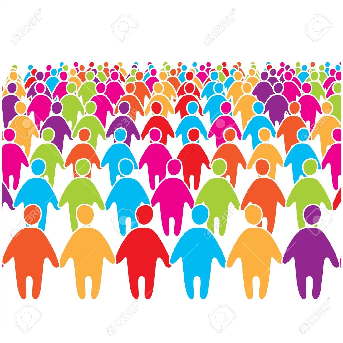 large crowd of people clipart