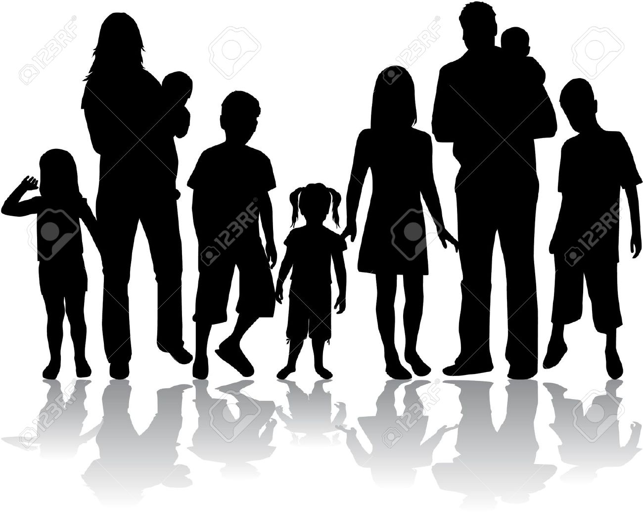 large family: Profiles of large family Illustration