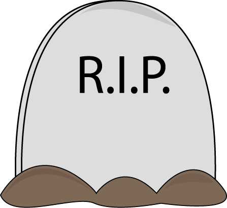 Large Halloween Tombstone With The Letters Rip Surrouned By Dirt