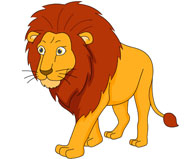 large male lion walking clipa - Lion Clipart