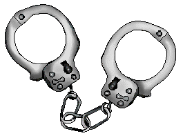 large pair of handcuffs ...