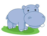large pink hippo in water cli - Hippo Clip Art
