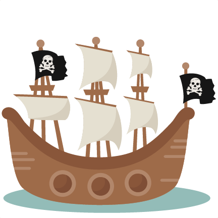 Large pirate ship2 cliparts - Pirate Ship Clipart