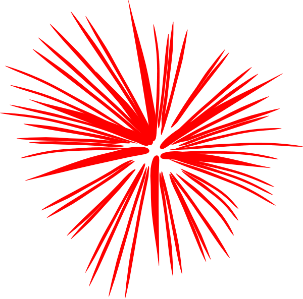 Large red fireworks clip art  - Clipart Transparent Background