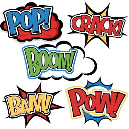 Large Superhero Words Png - Superhero Words Clipart