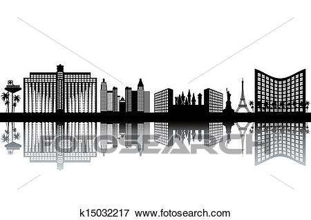 Clip Art - Las Vegas skyline. - Las Vegas Clipart