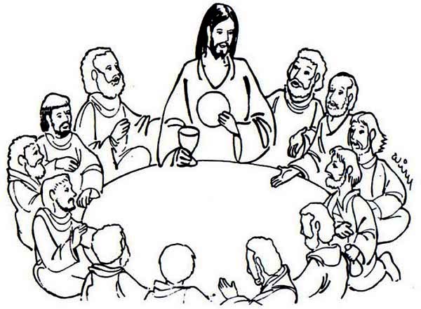 Last Supper, : Jesus Sharing  - Last Supper Clip Art