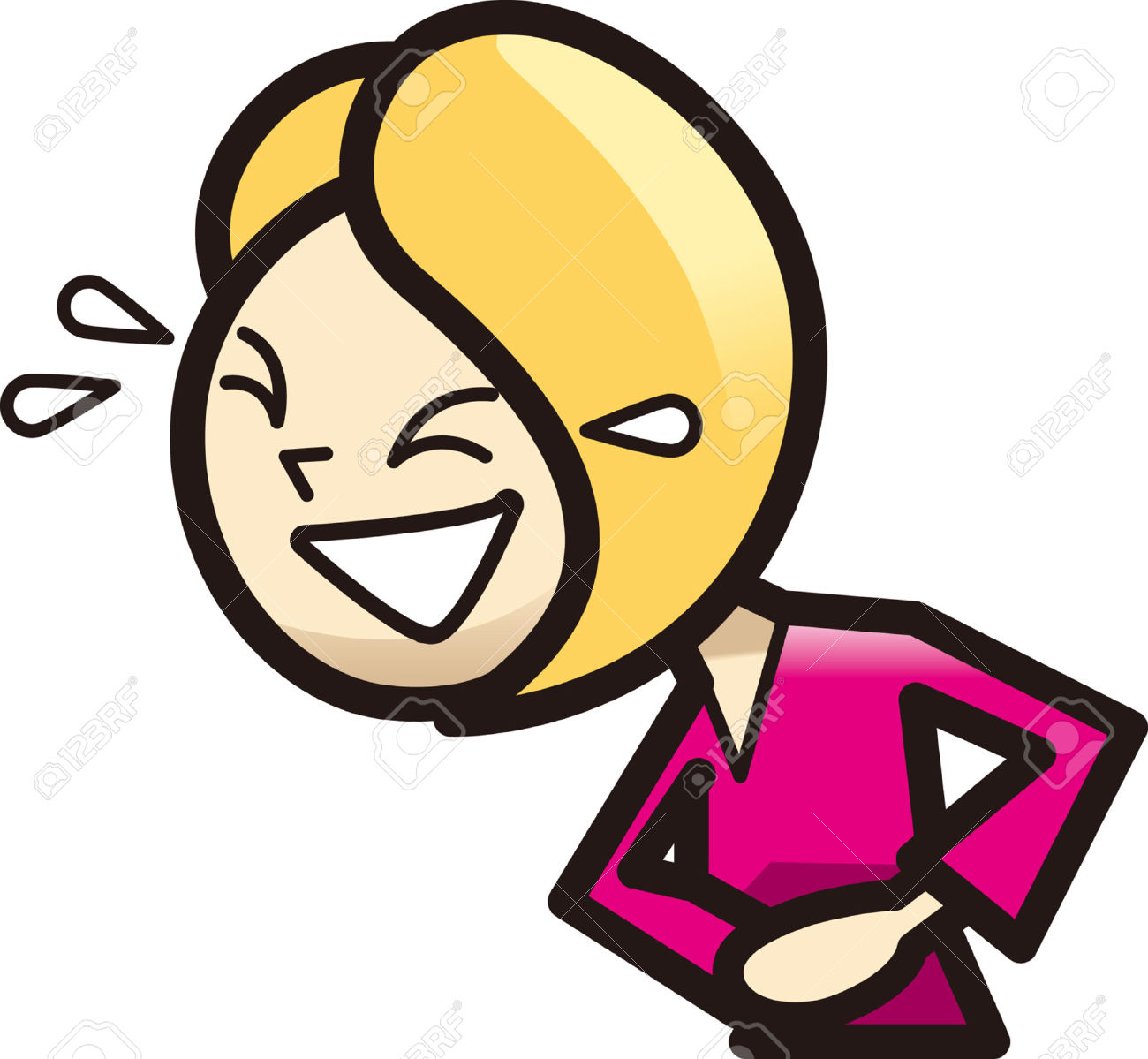 Woman Laughing Clipart #1