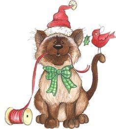 Laurie - A CHRISTMAS SAMPLER  - Christmas Cat Clipart