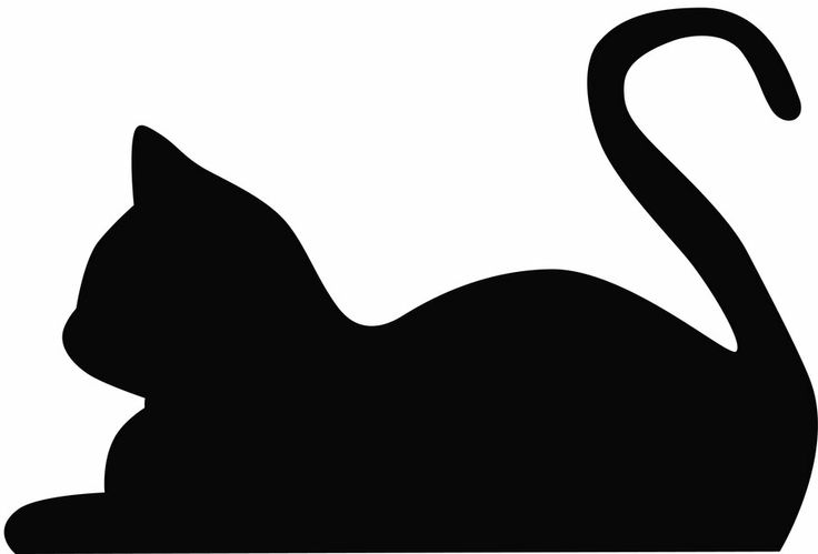 smiling cat silhouette clipar