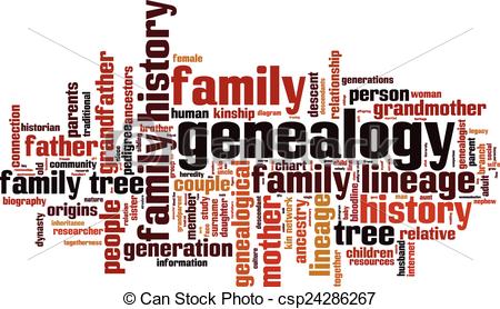 Lds Genealogy Clip Art. Genealogy word cloud - .