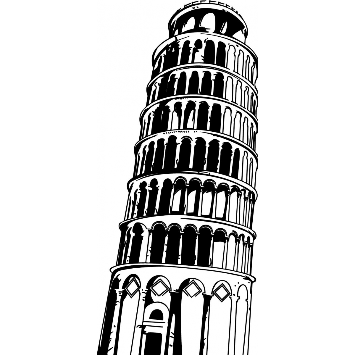 ... Leaning Tower Of Pisa Dra - Leaning Tower Of Pisa Clipart