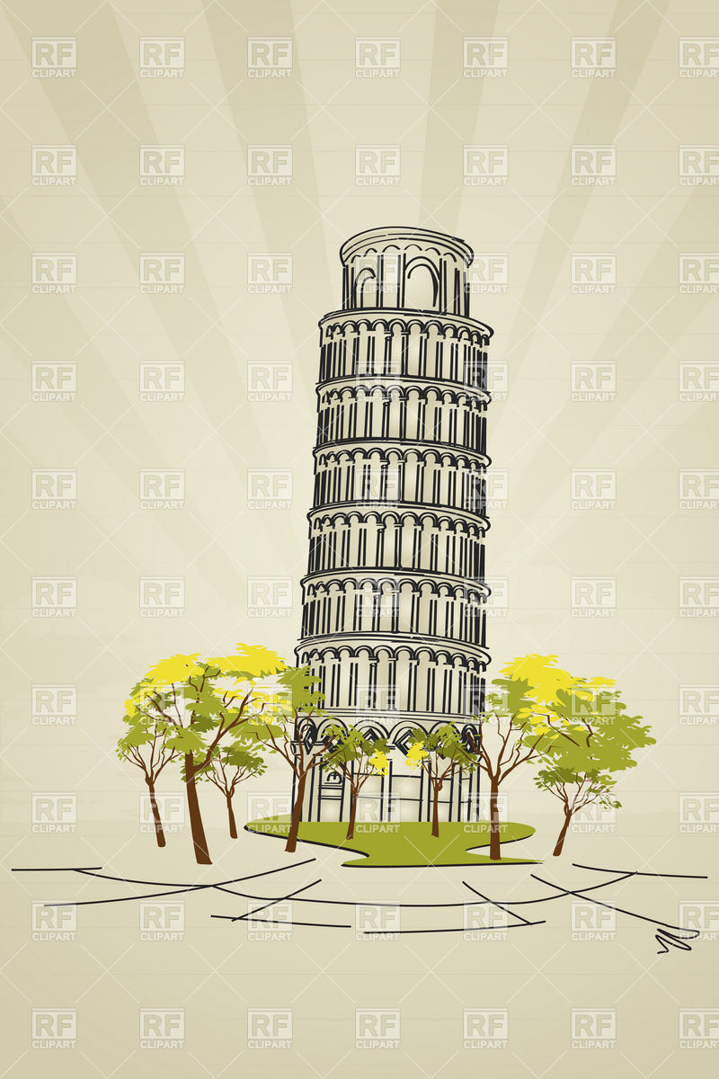 Leaning tower of Pisa from Tu - Leaning Tower Of Pisa Clipart