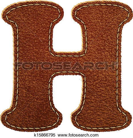 Leather textured letter H