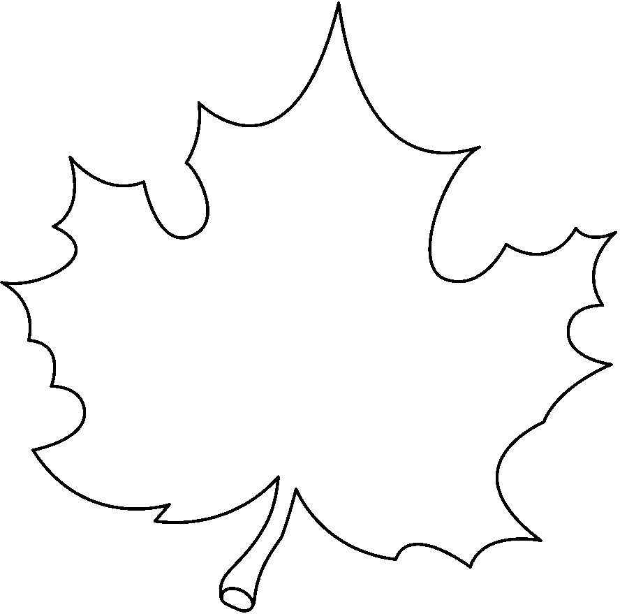 Leaf Outline Clip Art Black A